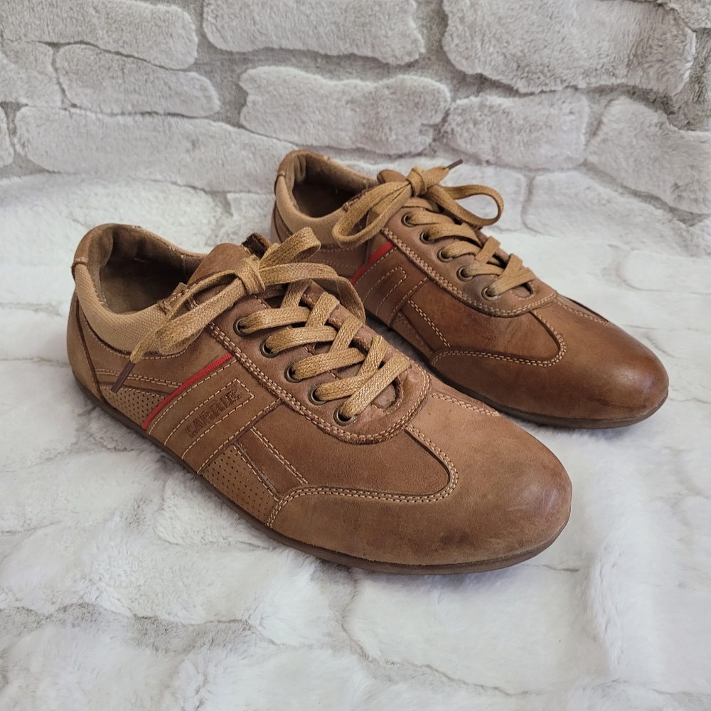 LARRIE Mens Size U.S 12 Brown Sneakers with Low-Top Design